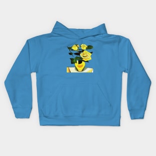 Yellow Roses Geometric Abstract Cut Out Kids Hoodie